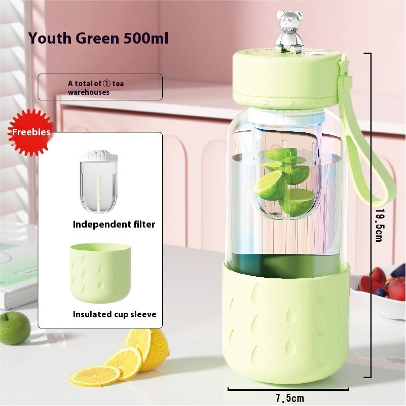 Insulated Glass Tumbler with Grip