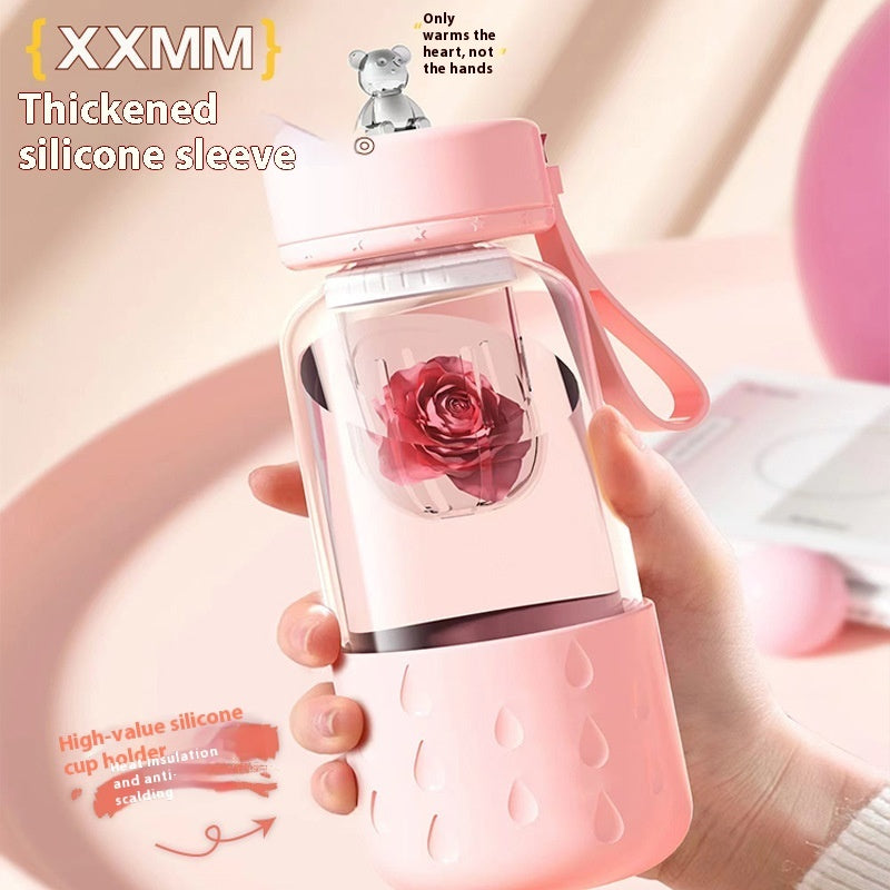 Insulated Glass Tumbler with Grip