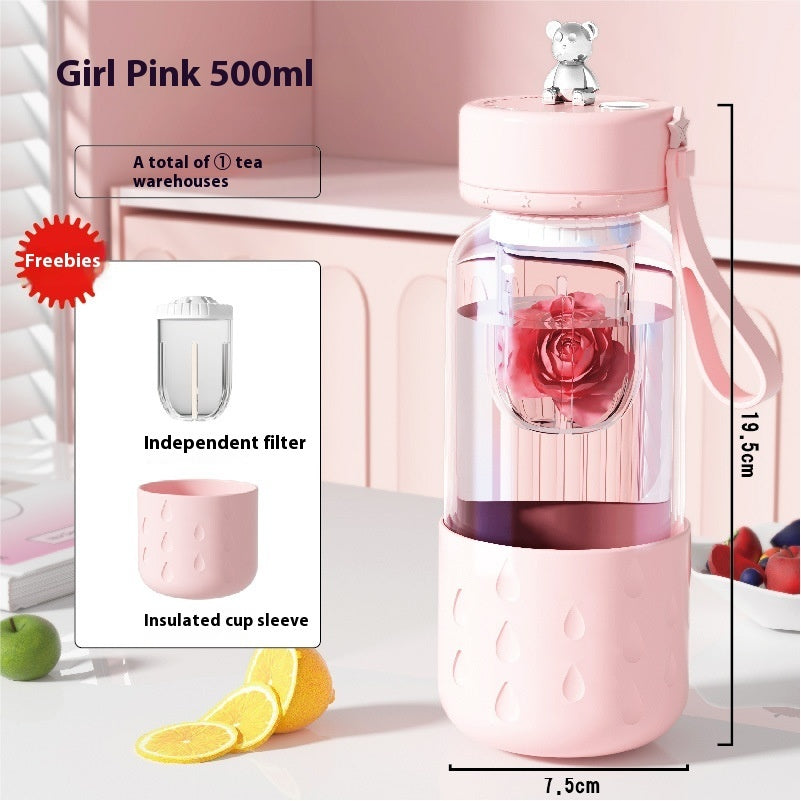 Insulated Glass Tumbler with Grip