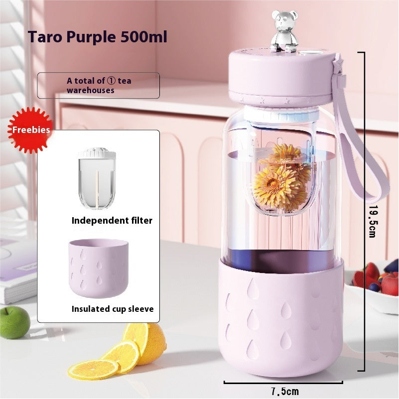 Insulated Glass Tumbler with Grip