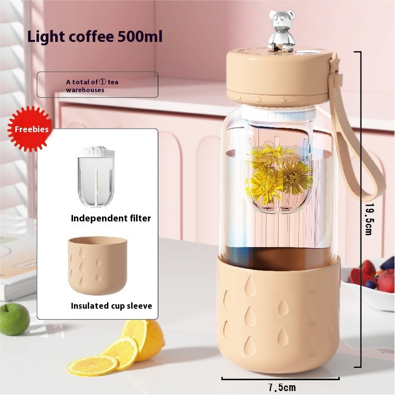Insulated Glass Tumbler with Grip
