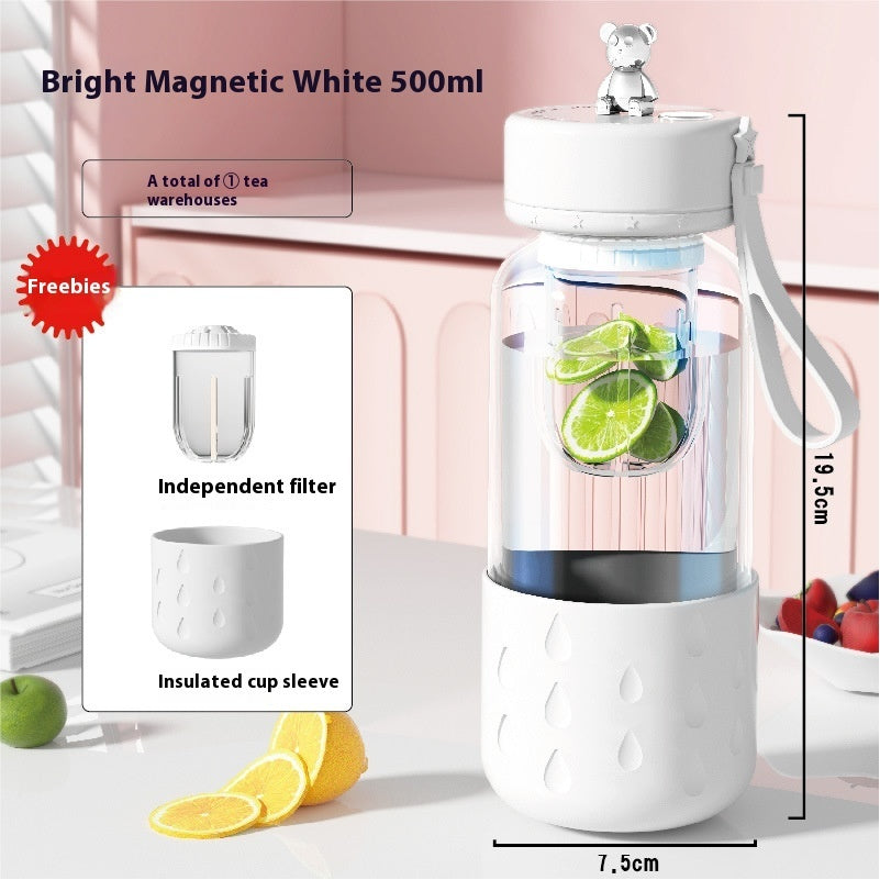 Insulated Glass Tumbler with Grip